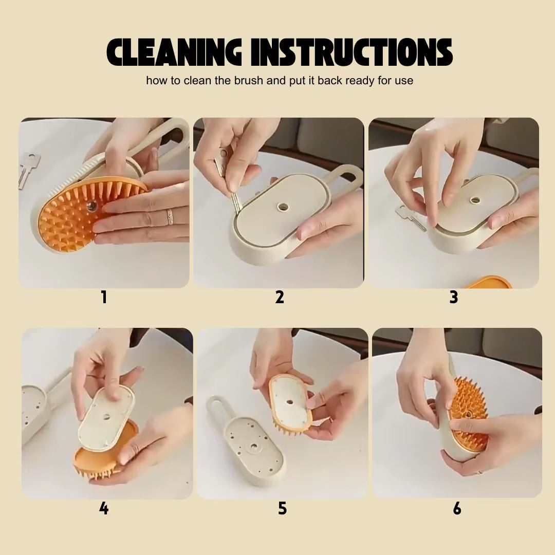 3-in-1 Electric Pet Hair Brush – Steam Spray Comb, Massage & Hair Removal Tool for Dogs and Cats